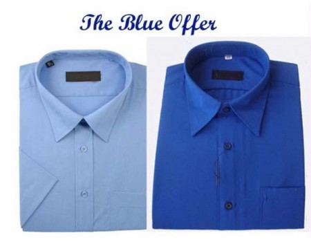  Set Of Light Blue And Royal Blue Shirts